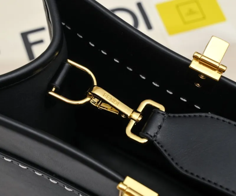 Fendi Black Roma Snakeskin Tote Bag - Image 6