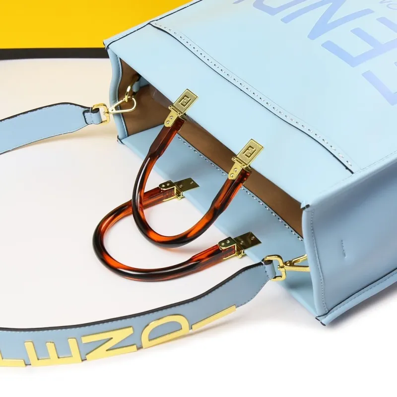Fendi Light Blue Tote Bag - Image 6