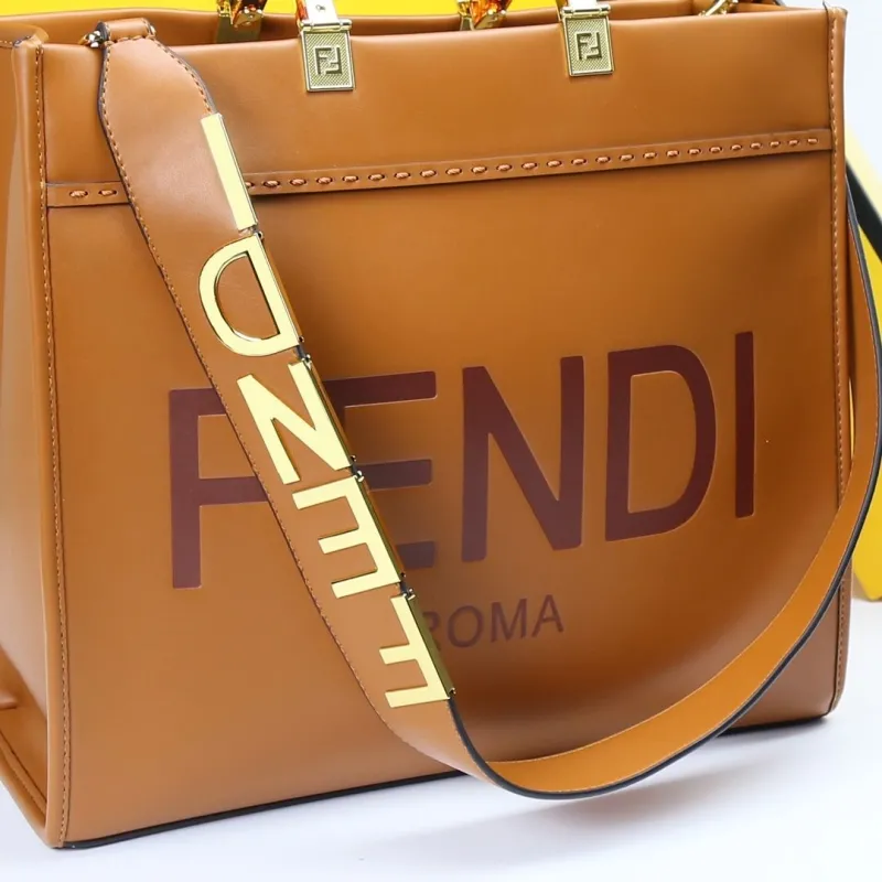 Fendi Brown Leather Tote Bag - Image 6