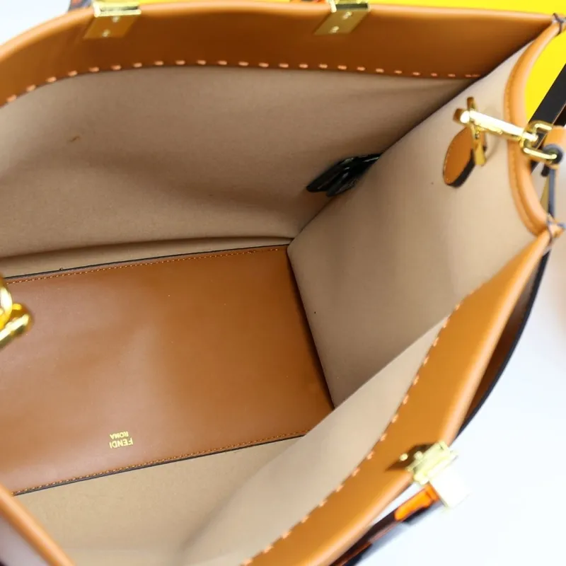 Fendi Brown Leather Tote Bag - Image 8
