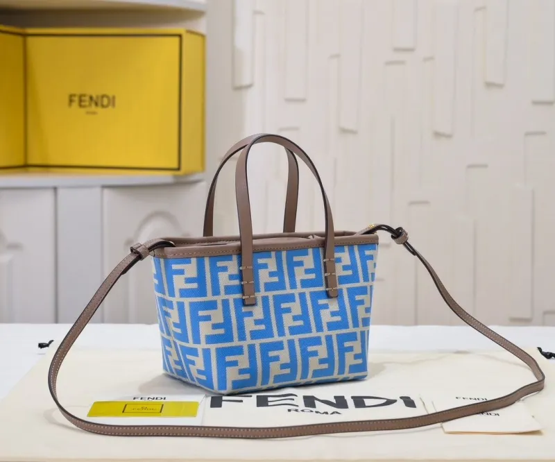 Alternative view of Fendi Blue FF Canvas Mini Shopping Tote Bag