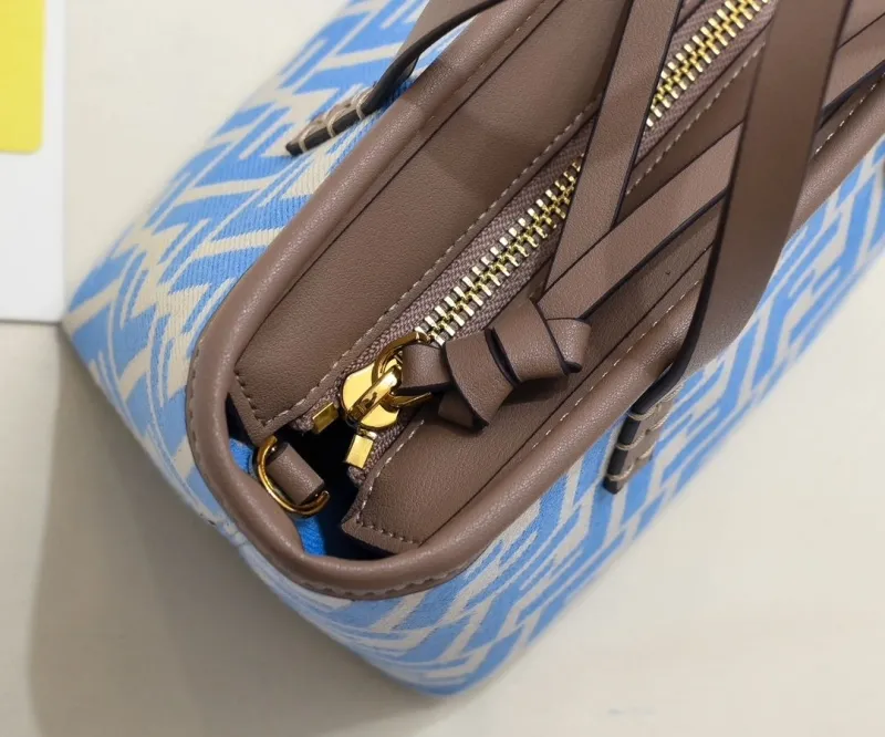 Fendi Blue FF Canvas Mini Shopping Tote Bag - Image 5