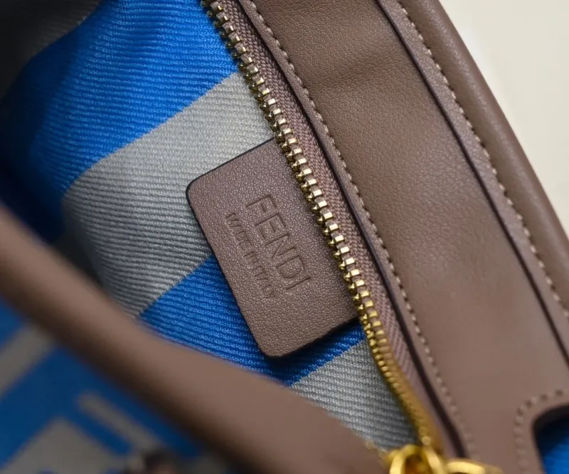 Fendi Blue FF Canvas Mini Shopping Tote Bag - Image 6
