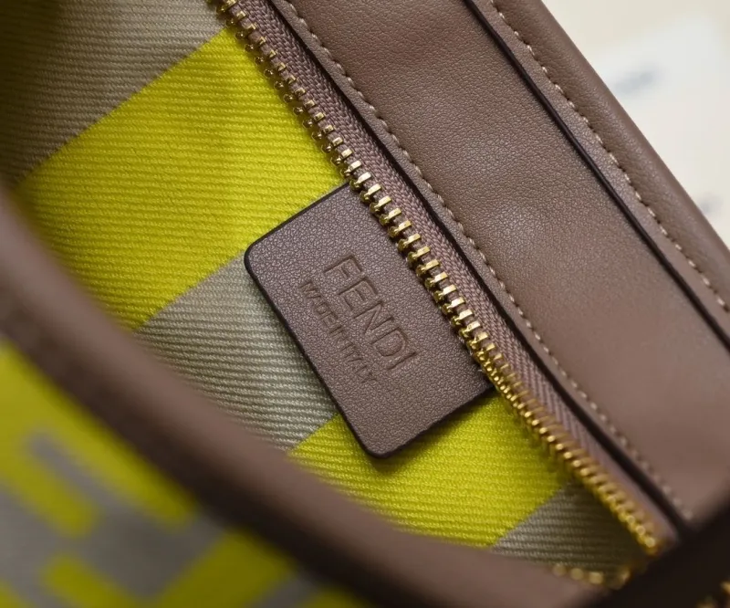 Fendi Mini Tote Bag Neon Yellow Beige 188 - Image 6
