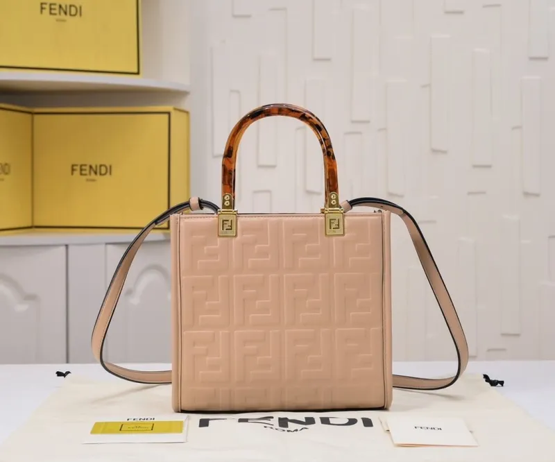 Fendi Beige FF Pattern Tote Bag