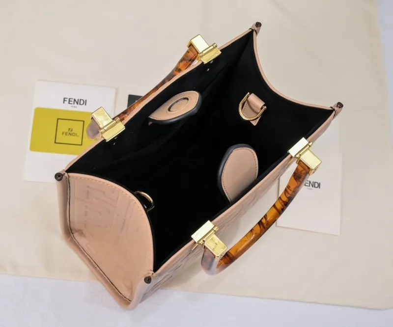 Fendi Beige FF Pattern Tote Bag - Image 9