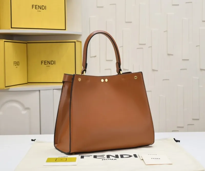 Alternative view of Fendi Roma Brown Leather Handbag