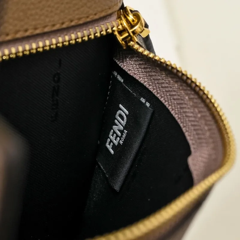 Fendi Reversible Yellow Beige Tote Bag with Pouch - Image 8