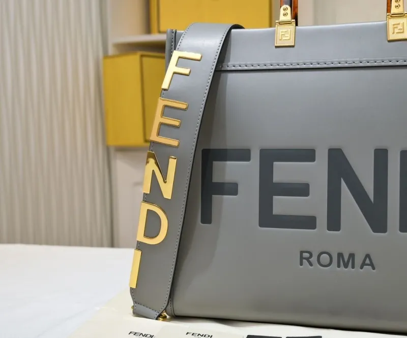 Fendi Gray Roma Tote Bag 203 - Image 7