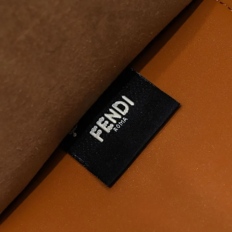 Fendi Brown Leather Shopping Tote Bag - Image 8