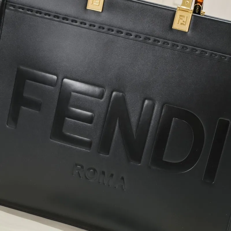 Alternative view of Fendi Black Leather Tote Bag