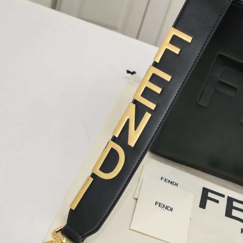 Fendi Black Leather Tote Bag - Image 5