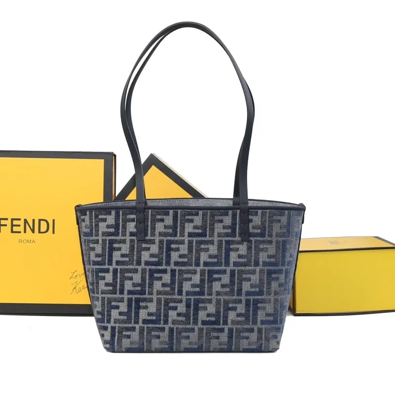 Fendi Navy FF Monogram Tote Bag 207