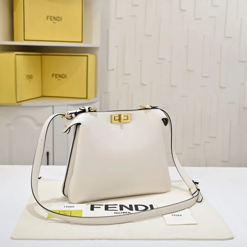 Alternative view of Fendi White Leather Shoulder Bag 209