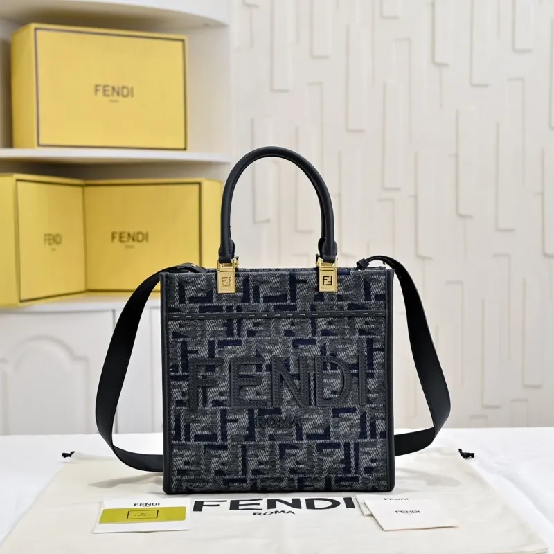 Fendi Denim Tote Bag 214 Dark Blue