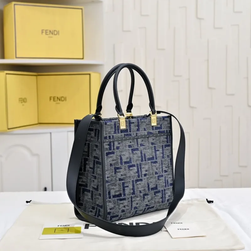Alternative view of Fendi Denim Tote Bag 214 Dark Blue