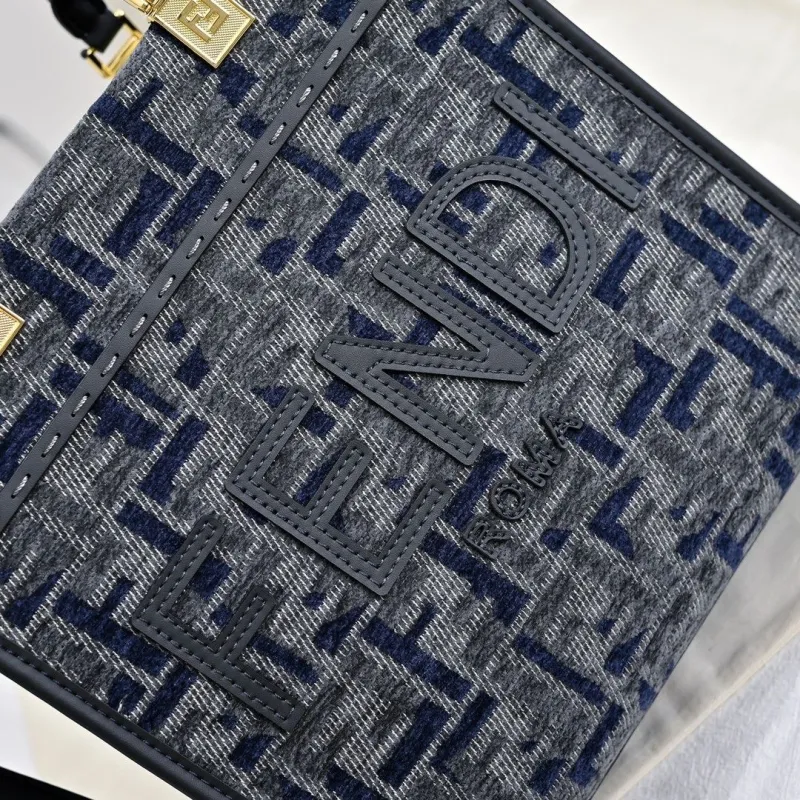 Fendi Denim Tote Bag 214 Dark Blue - Image 3