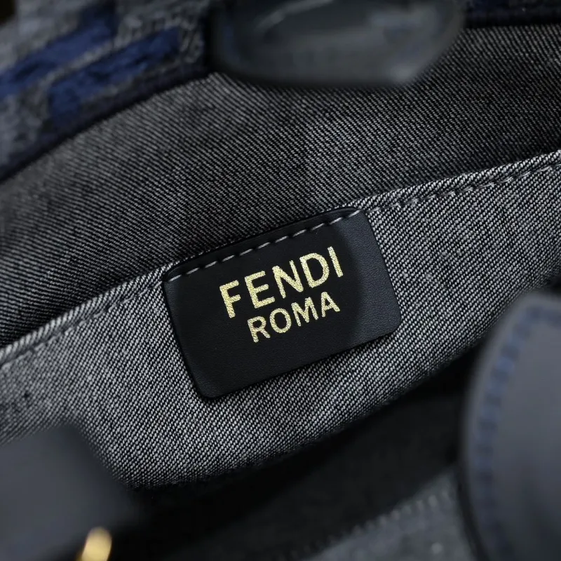 Fendi Denim Tote Bag 214 Dark Blue - Image 7