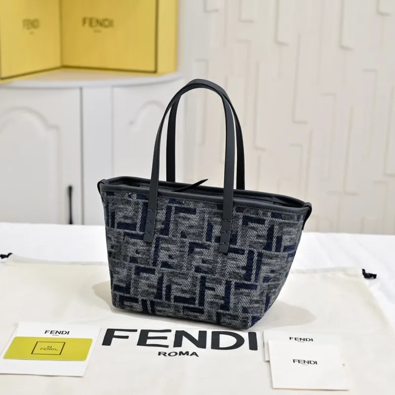 Fendi FF Monogram Denim Tote Bag 215 - Image 3