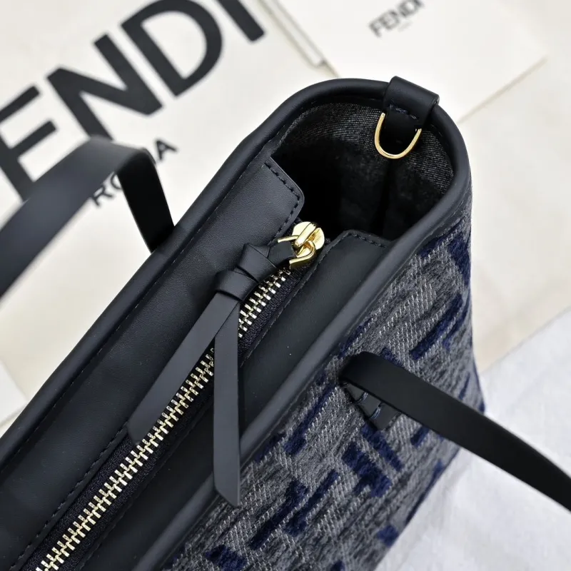 Fendi FF Monogram Denim Tote Bag 215 - Image 5