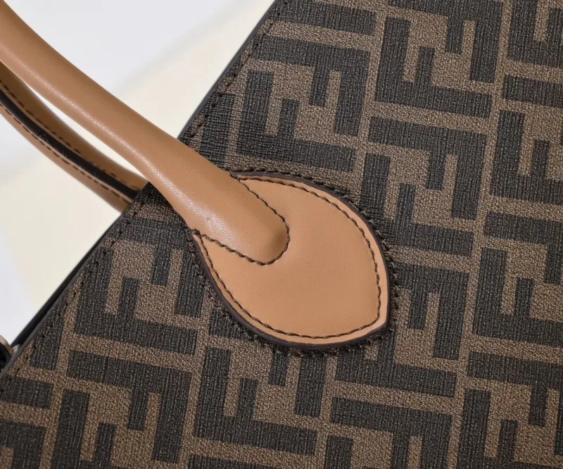 Fendi FF Monogram Tote Bag Brown Tan - Image 4