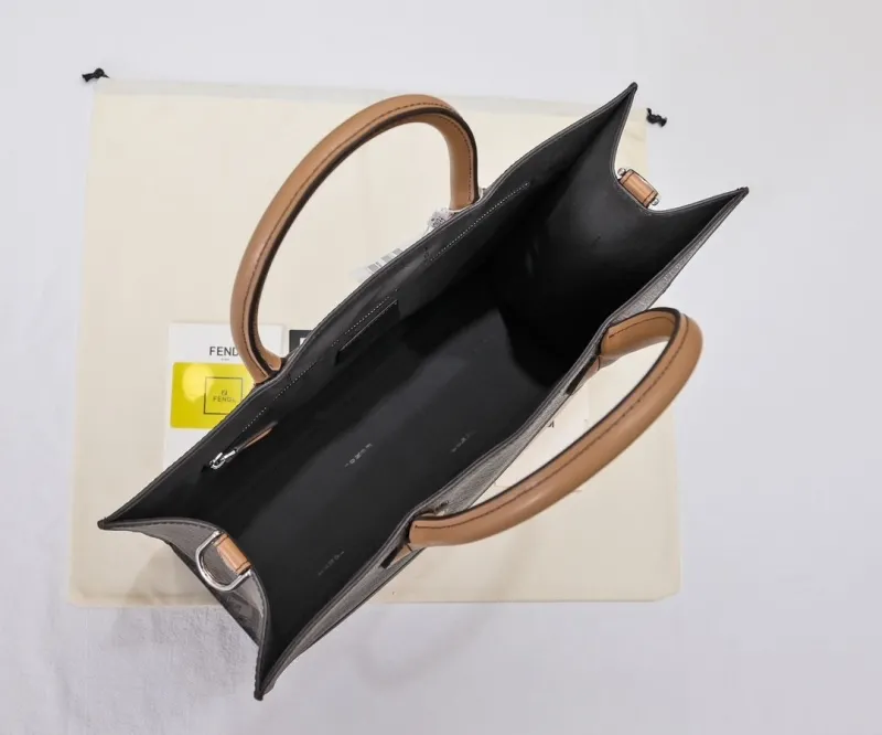 Fendi FF Monogram Tote Bag Brown Tan - Image 9