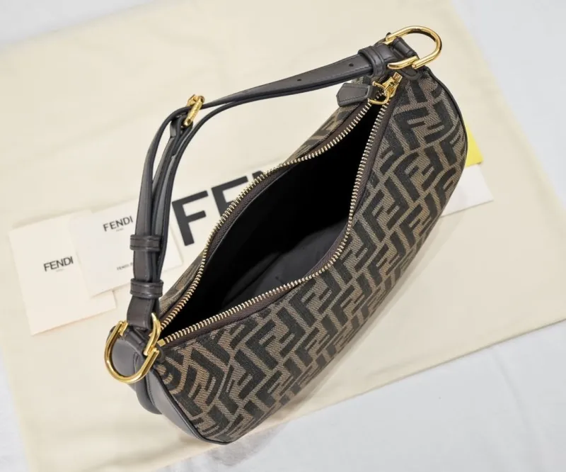 Fendi FF Monogram Brown Hobo Shoulder Bag - Image 9