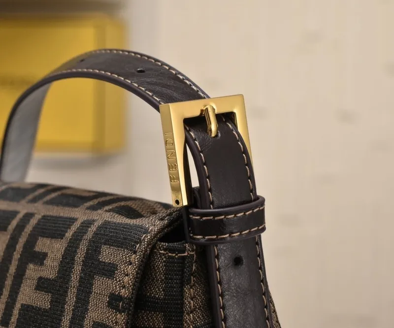 Fendi Brown FF Monogram Top Handle Bag - Image 3