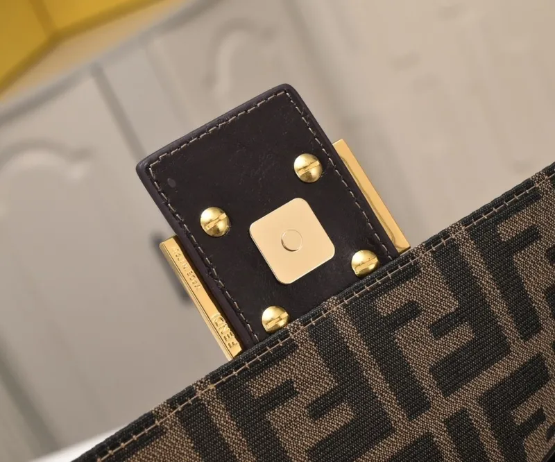 Fendi Brown FF Monogram Top Handle Bag - Image 6
