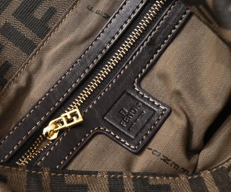 Fendi Brown FF Monogram Top Handle Bag - Image 7
