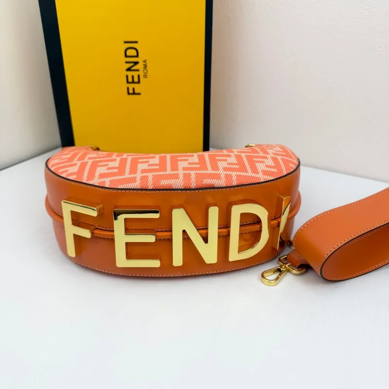 Fendi Orange FF Pattern Hobo Bag 8866-29 - Image 3