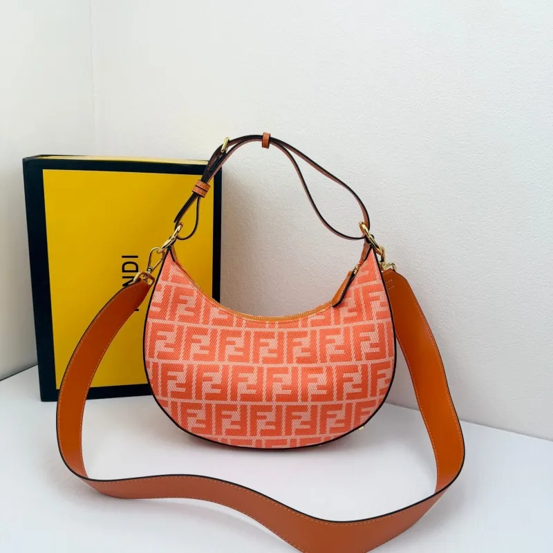 Fendi Orange FF Pattern Hobo Bag 8866-29 - Image 5