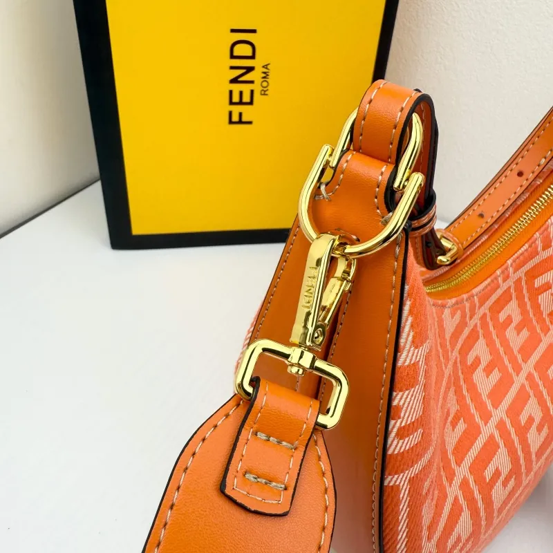 Fendi Orange FF Pattern Hobo Bag 8866-29 - Image 6