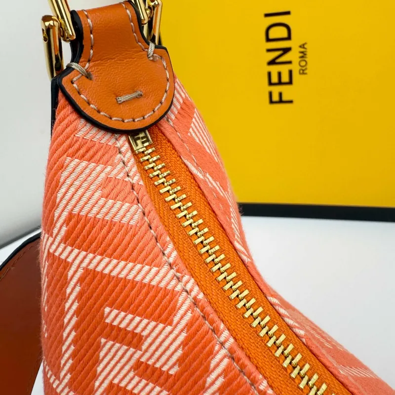 Fendi Orange FF Pattern Hobo Bag 8866-29 - Image 7