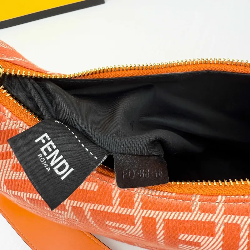 Fendi Orange FF Pattern Hobo Bag 8866-29 - Image 9