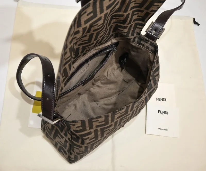 Fendi Brown Zucca Shoulder Bag - Image 9