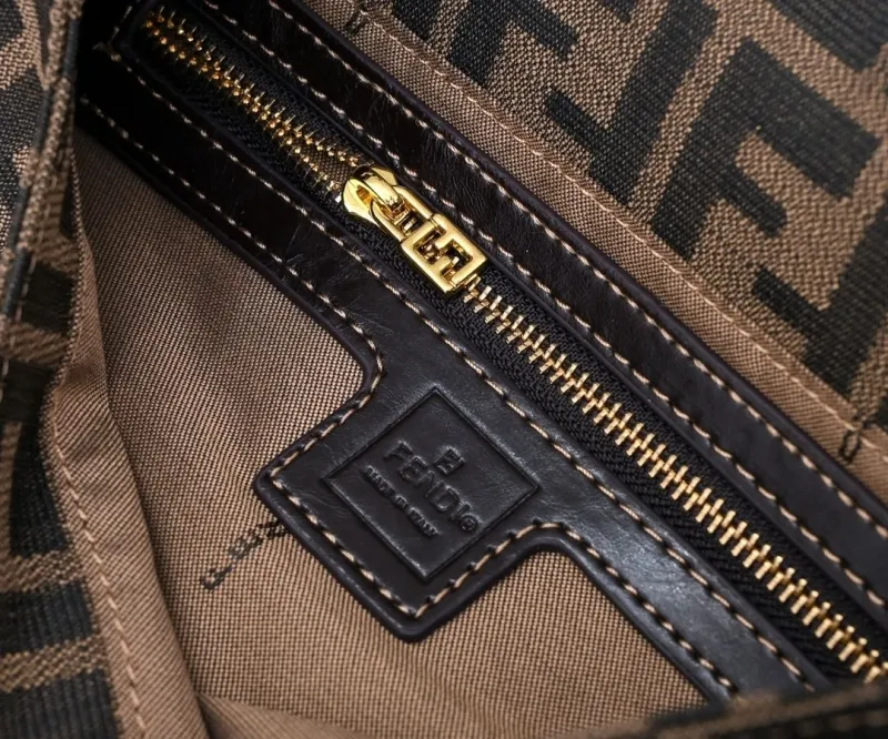 Fendi Zucca Monogram Baguette Shoulder Bag - Image 8
