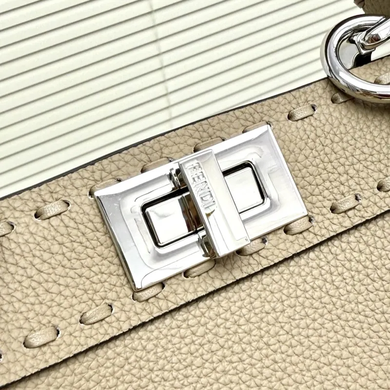 Fendi Taupe Leather Top Handle Shoulder Bag - Image 5
