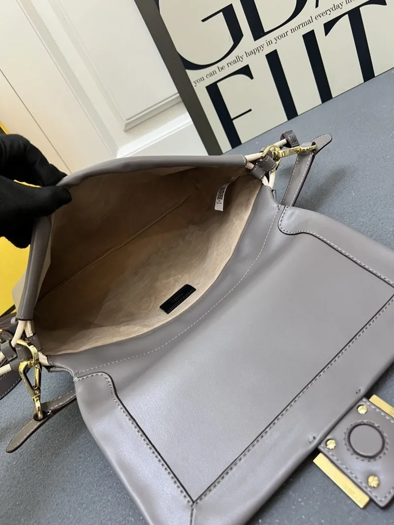 Fendi Gray Leather Top Handle Crossbody Bag H08899 - Image 7