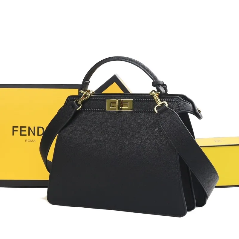 Fendi Black Top Handle Bag 25 - Image 3