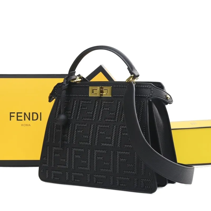 Fendi Black Top Handle Bag 25 - Image 5