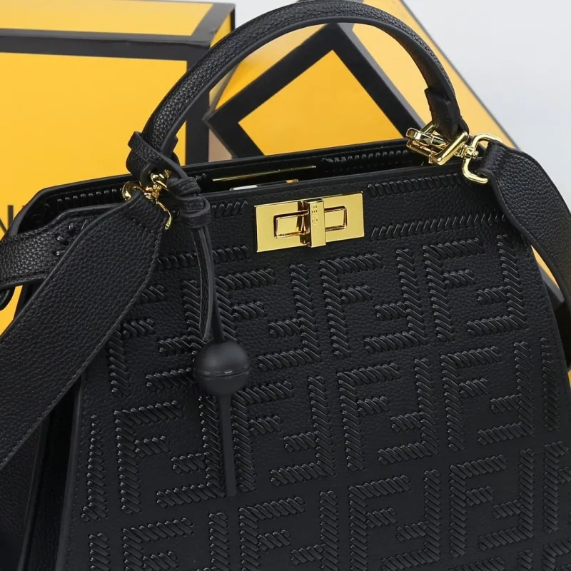 Fendi Black Top Handle Bag 25 - Image 6