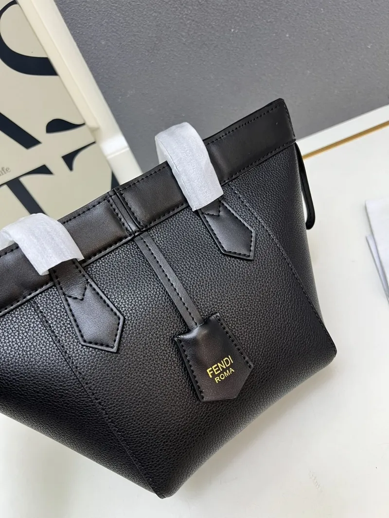 Fendi Black Top Handle Tote Bag TBS083 Size 18.5-15-15 - Image 5
