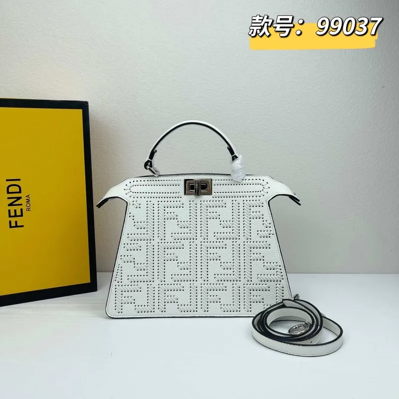 Fendi White Top Handle Bag 99037