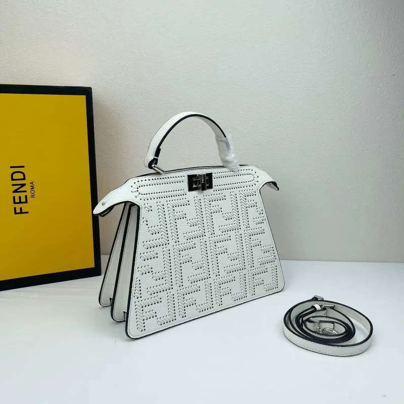 Alternative view of Fendi White Top Handle Bag 99037