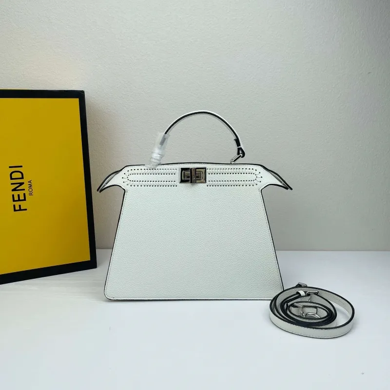 Fendi White Top Handle Bag 99037 - Image 3