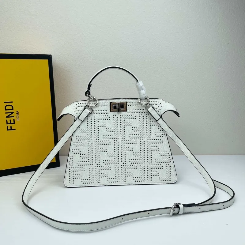 Fendi White Top Handle Bag 99037 - Image 5