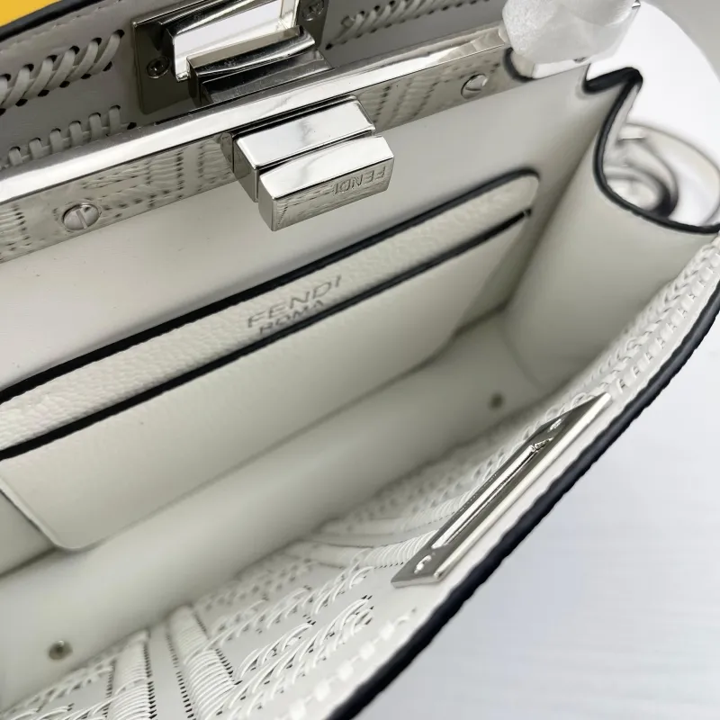 Fendi White Top Handle Bag 99037 - Image 7