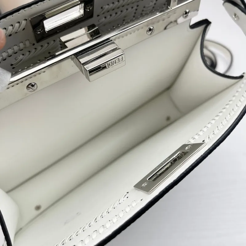 Fendi White Top Handle Bag 99037 - Image 8