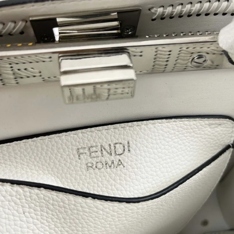 Fendi White Top Handle Bag 99037 - Image 9